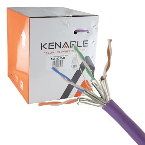 Image of kenable CAT6A Network Cable Reel 305m | U/FTP Shielded 10 Gigabit Ethernet | Solid Copper LSZH Low Smoke | Purple 305m (305 Metre) Drum