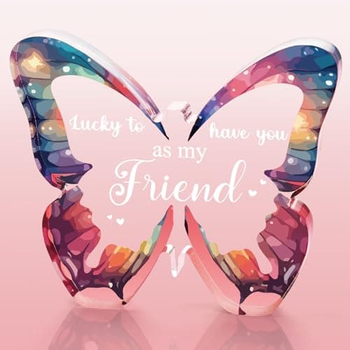 Image of Welsky Friendship Gifts for Women, Best Friend Birthday Gifts for Women Butterfly Acrylic Plaque, Mothers Day Valentines Day Christmas Wedding Birthday Gifts, Anniversary Wedding Presents for Friends