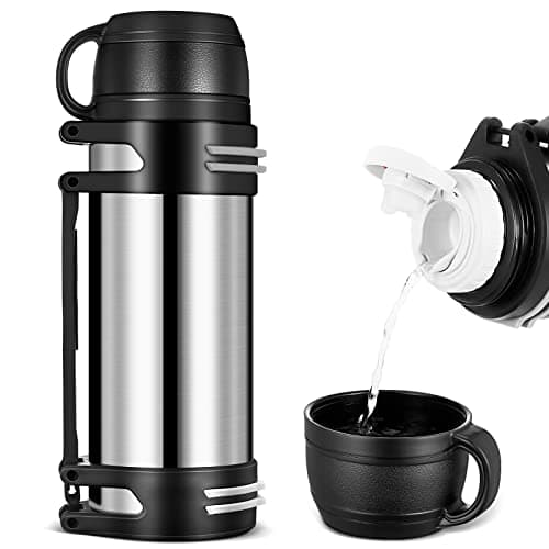 Image of Zankeox Flask for Hot Drink, 2L Stainless Steel Thermal Flasks,Large Vacuum Flasks for Hot and Cold Drinks,Vacuum Insulated Bottle with Coffee Cup Lid & Handle,Portable Travel Water Bottle for Outdoor
