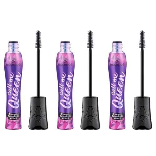 Image of essence call me Queen dramatic false lash effect mascara, black, volumising, defining, lengthening, vegan, no microplastic particles, nanoparticles free, without perfume, pack of 3 (3 x 11.5 ml)