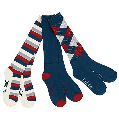 Image of Dublin Socks 3 Pack, Navy/Red/White, One Size