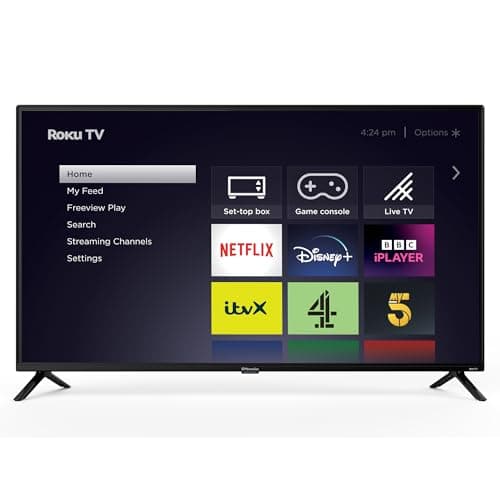 Image of EMtronics EM40ROK Roku TV 40" Inch Full HD 1080p Smart with Netflix, Disney+, BBC, Freeview Play, Dolby Audio, Mobile Control and 3 x HDMI, USB - Black (2024 Model)