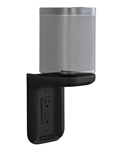 Image of Sanus Outlet Shelf - Holds Any Device Up To 10lbs & Installs In Seconds - Includes Standard & Decora Style Outlet Covers & Integrated Cable Management Channel - Works For Sonos & Smart Home Speakers