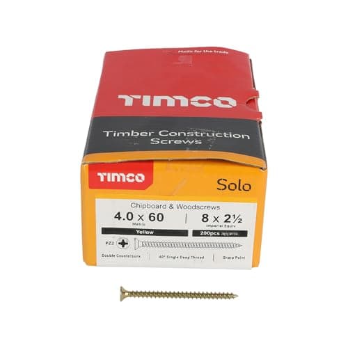 Image of 200 Pcs Box of Wood Screws Double Countersunk General Purpose (4mm x 60mm)