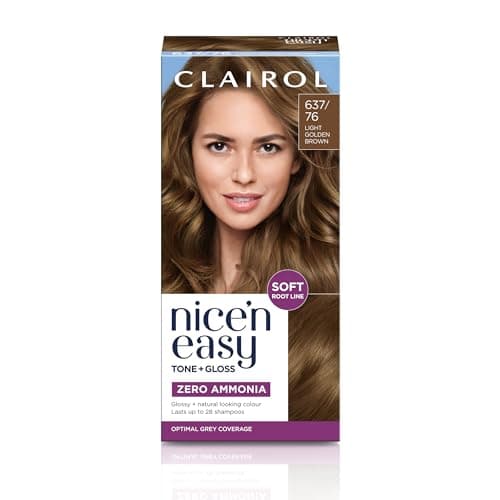 Image of Clairol Nice'n Easy Tone+Gloss Semi Permanent Hair Dye - 637/76 Light Golden Brown