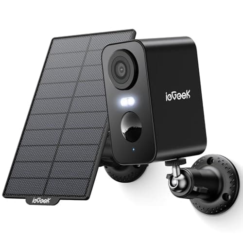 Image of ieGeek 2K Solar Security Camera Outdoor Wireless with Color Night Vision, Battery CCTV Camera Systems, WiFi Outdoor Camera Home Security Camera, Siren Floodlight Alarm,Motion Detection,Work with Alexa