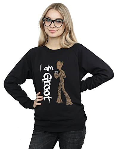 Image of Marvel Women's Avengers Infinity War Graffiti Groot Sweatshirt Black Medium