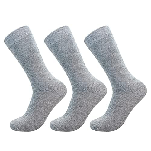 Image of Jasmine Silk 3 Pairs Supersoft Mens 100% Bamboo Socks Thermal Sock 6.5-11 (Grey)