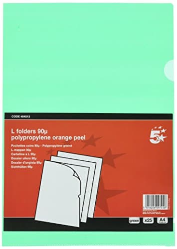 Image of 5 Star Folder Cut Flush Polypropylene Copy-safe Translucent A4 Green [Pack of 25]