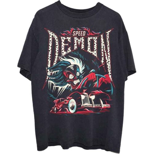 Image of Disney 101 Dalmatians T Shirt Cruella Speed Demon Logo Official Unisex Black XL