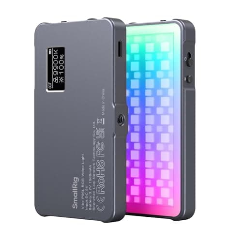 Image of SMALLRIG P96L RGB Video Light by SmallRig, Portable Metal LED Camera Light, 2500-8000K, 21 Effects, CRI 96+, OLED Display, Photo and Video Lighting, Long Battery Life, Fits Camera, etc. - 3489B