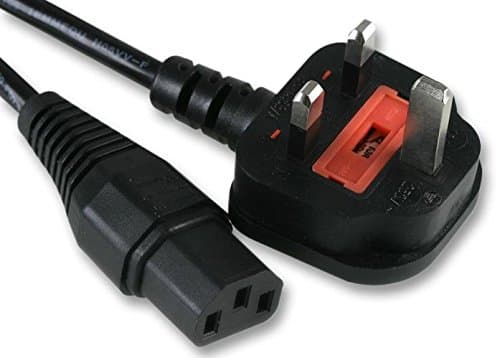 Image of Pro Elec PE01063 13A UK Plug to IEC C13 Socket Mains Lead, 2m 10A Black
