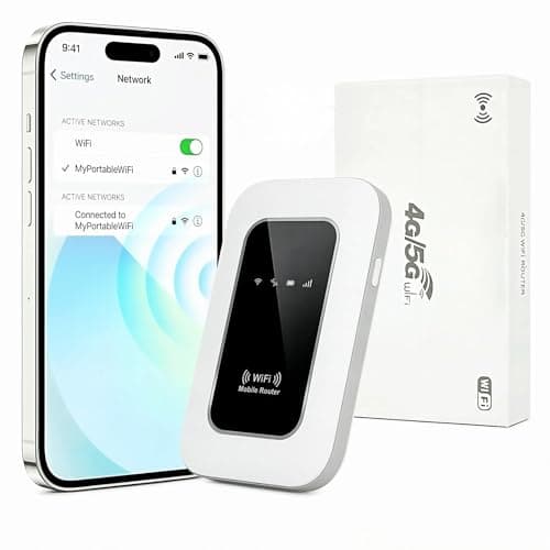 Image of 5G Mobile WiFi Hotspot, Portable Router with Wi-Fi 6, Ultra-Fast Internet up to 300 Mbps, Pocket-Sized Travel Modem, Supports up to 28 Devices Simultaneously
