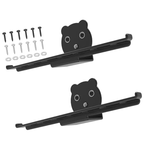 Image of Whoasyst Strong Garage Storage Mount Double Hook Wall Bracket Rubber Varnished Against Oxidation for Tools Up to 100 Weight Capacity Garden Tool Holder