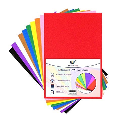 Image of A4 Craft Foam Sheets EVA Foam Sheets Foam Paper Sponge Card for Art & Crafts DIY Scrapbooking Children Kids 2mm Thick 10 Assorted Colours (A4 Assorted Colour Foam Sheets - 50 Sheets)