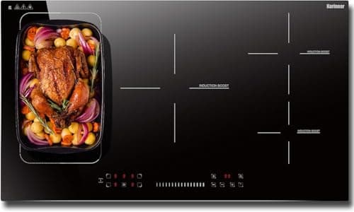 Image of Karinear Induction Hob, 5 Zone Induction Cooker, Built-in 90cm Hob, Electric Hob with Touch Slide Control, Timer, Child Lock, Boost