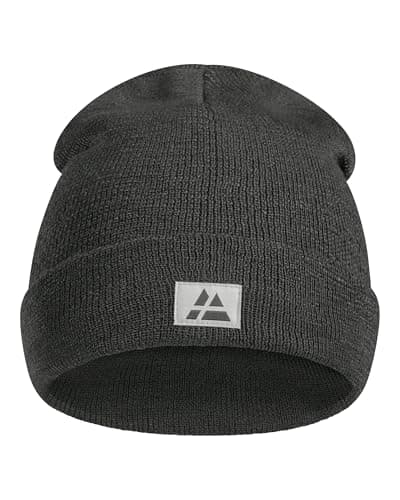 Image of DANISH ENDURANCE Beanie Hat, Recycled Material, Soft Knit Cuffed Warm Winter Beanie, for Everyday or Outdoors, Unisex, Hat Men & Women, Dark Gray, One Size