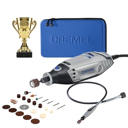 Image of Dremel 3000 Champion's Rotary Tool 130W Motor, 5 Variable Speed, 33,000 RPM with 25 Accessories, Engravable Trophy, Storage Bag, Flex Shaft for Cutting, Carving, Sanding, Drilling - Limited Edition