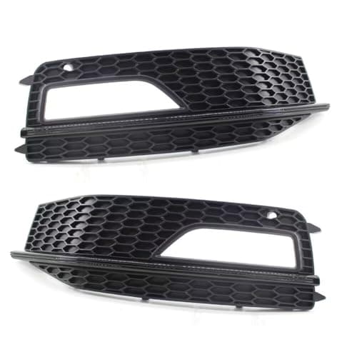 Image of Aptliton 2PCS Plastic Front Fog Light Grilles with Black Trim Strips, Grille Cover Bezel forAudi S4 B8.5 / A4 S-Line (2012-2015), Left and Right Side Front Honeycomb Fog Light Grilles