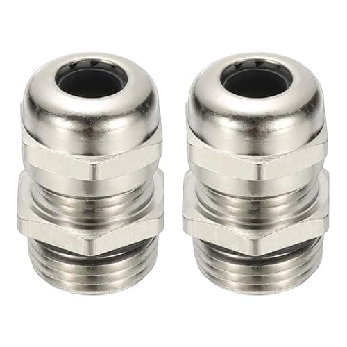 Image of PATIKIL Waterproof Electrical Cable Glands, M16 2 Pcs 4-8mm Nickel-Plated Brass Cord Grip Electric Wire Connector Wire Protector for Outdoor Cable Box Enclosure Junction Box