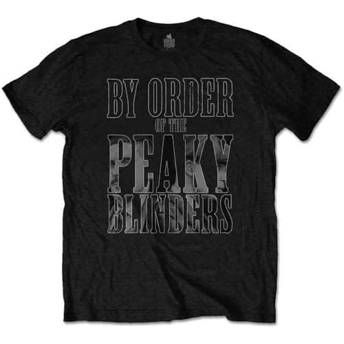 Image of Peaky Blinders Men's Tee: by Order Infill T-Shirt, Black (Black Black), XX (Size:XX-Large)