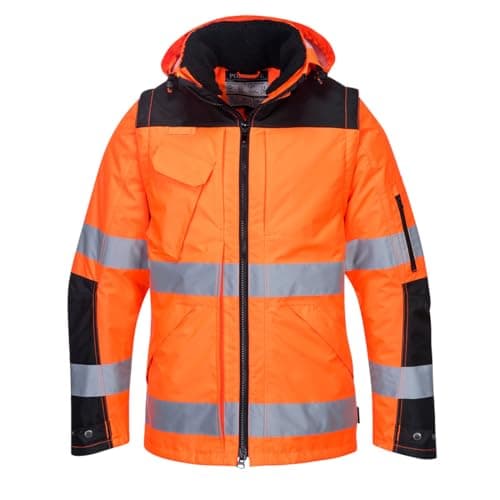 Image of Portwest Pro Hi-Vis 3-in-1 Jacket, Size: XXL, Colour: Orange/Black, C469OBRXXL