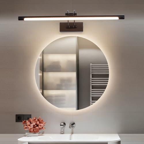 Image of MantoLite LED Bathroom Over Mirror Light 3CCT 60CM Long Vanity Wall Light Dimmable Black Cabinet Picture Lights for Wall Ajustable Black Indoor Lighting Wall Sconce Hotel Bedside 15W Reading Lamps