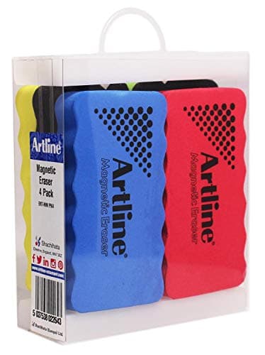 Image of Artline Magnetic Whiteboard Eraser - Assorted (Pack of 4)