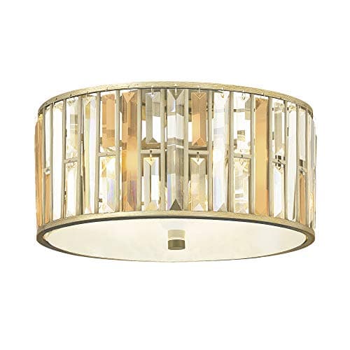 Image of 3 Bulb Flush Light Light - Low Ceiling - Silver Leaf - LED E27 60W Bulb