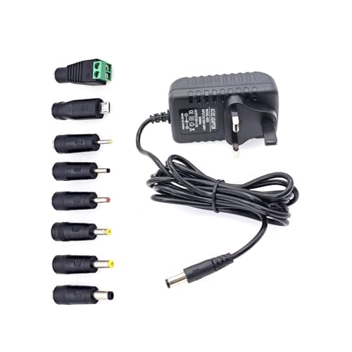 Image of JZK 6V 2A Power Supply Adapter with 5.5 x 2.1 mm Plug, 100-240V AC to 6V DC 2000mA Transformer with 8 Interchangeable DC Plugs for LED Strip, CCTV Camera, Electronic Scale, Monitor, TV Box