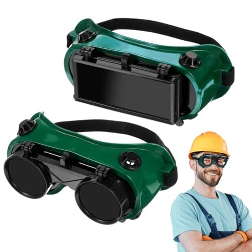 Image of SHINEOFI Flip-up Welding Goggles 2pcs, Safety Glasses Dustproof and Windproof Design for Soldering and Grinding Tasks