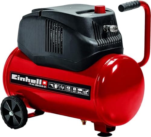 Image of Einhel Oil-Free Air Compressor 240V, 24L, 1200W, 8 Bar, 116 PSI, Oil-Free Service-Free Motor, Pressure Reducer, Safety Valve TC-AC 200/24/8 of