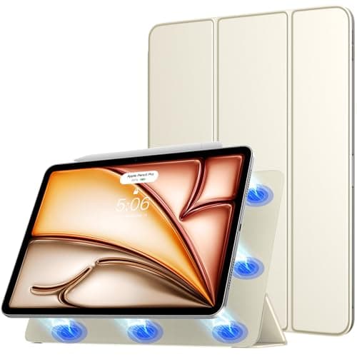Image of TiMOVO Magnetic Case for iPad Air 11 Inch (M4/M3/M2-2026/2025/2024), iPad Air 5th/4th Generation Case (2022/2020) 10.9 Inch, Smart Folio Magnetic Trifold Stand Cover, Auto Wake/Sleep, Champagne Gold