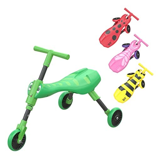 Image of Scuttlebug 3-Wheel Foldable Ride-On Tricycle for 1+ Year Old Boys and Girls, Grasshopper Trike, Antennae Handlebar, Develop Your Toddler’s Balance and Motor Skills, Fun with No Surface Scratches