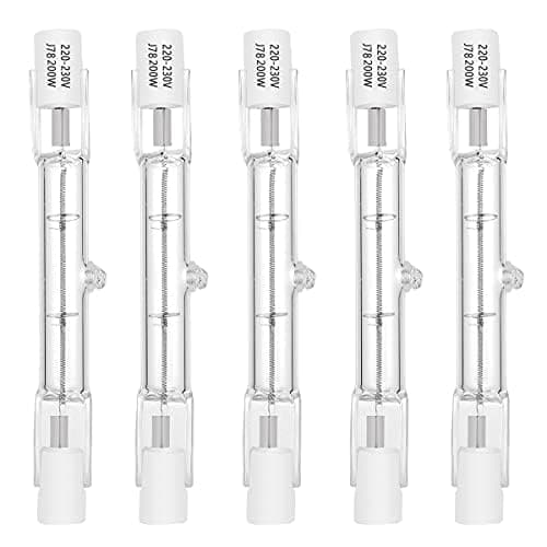 Image of AHEVO 200W R7S Halogen Light Bulbs J Type Linear 78MM Double Ended Floodlight Bulbs 230V 2000LM Dimmable, Warm White, Pack of 5
