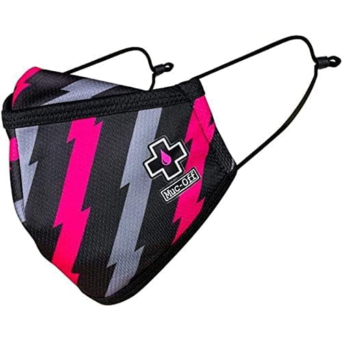 Image of Muc-Off Bolt Face Mask, Small - Reusable Face Mask with Filter, Washable Face Covering - Adjustable Cotton Mask for Men and Women