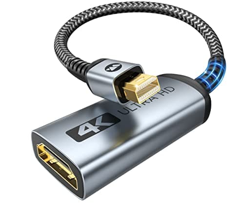 Image of WARRKY Mini DisplayPort to HDMI Adapter 4K, | High Speed, 2K 60Hz, 1080P 120Hz | Thunderbolt to HDMI Adapter, Compatible with MacBook Air/Pro, iMac, Surface Pro, Monitor/Projector/TV