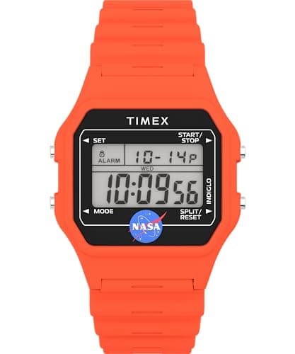 Image of Timex Men's Main Street 36 mm Watch - Orange Resin Strap with N-A Dial and Orange Case TW2Y13300