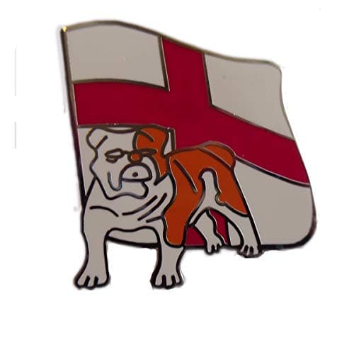 Image of Bulldog with Cross of St George flag enamel England pin badge