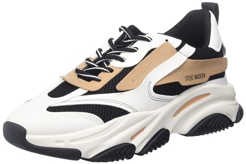 Image of Steve Madden Women's Possession Sneaker, Black/Tan, 4 UK