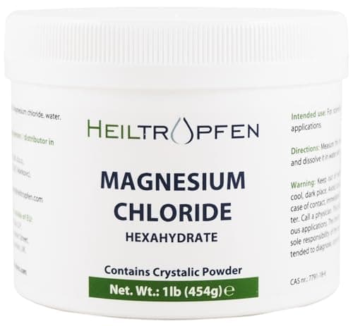 Image of Magnesium Chloride 1 Pound | Hexahydrate | Ingredients in Pharmaceutical Grade | Crystal Powder | Third-Party Tested | Heiltropfen®