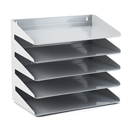 Image of Avery 605SGREY 5 Tier Steel Letter Rack, 380 x 335 x 230 mm - Grey