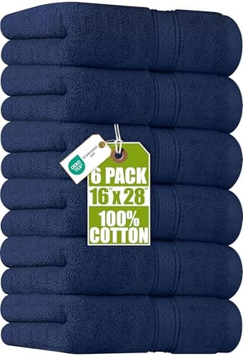 Image of Utopia Towels - Premium Hand Towels - 100% Combed Ring Spun Cotton, Ultra Soft and Highly Absorbent, Extra Large Thick Hand towels 41 x 71 cm, Hotel & Spa Quality Hand Towels (6-Pack) (Navy)
