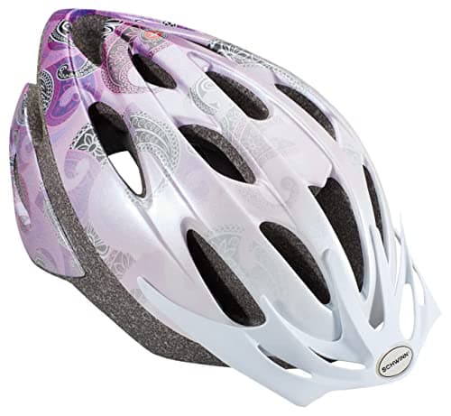 Image of Schwinn Thrasher Mens and Womens Bike Helmet, Age 14+, Adult Fit 58-62cm, Comfortable Dial Fit Adjustment, 20 Air Vents, Removable Visor, Pink/Purple