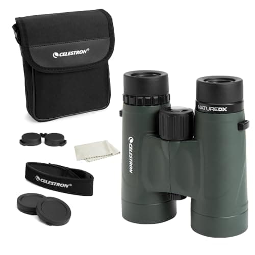 Image of Celestron 71332 Nature DX 8x42mm Binoculars with Multi-Coated Lens, BaK-4 Prism Glass and Carry Case, Green