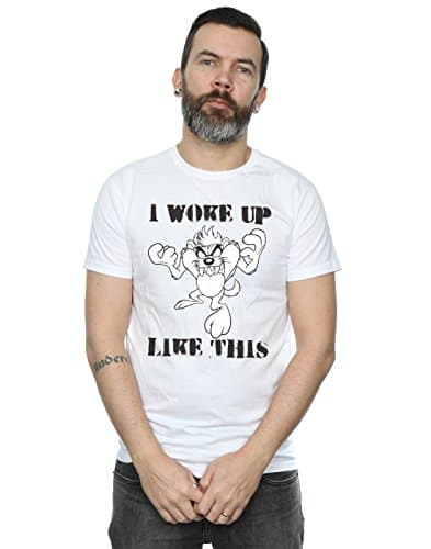 Image of LOONEY TUNES Men's Taz I Woke Up Like This T-Shirt X-Large White