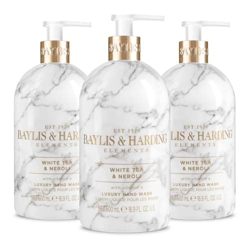 Image of Baylis & Harding Elements White Tea & Neroli Hand Wash, 500 ml (Pack of 3) - Vegan Friendly