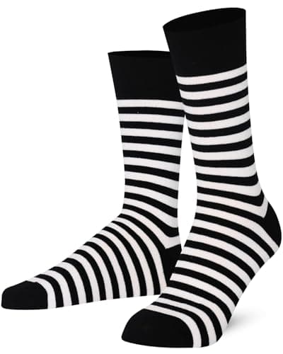 Image of Mysocks Unisex Ankle Design Socks Stripe, Stripe White Black, 7-11