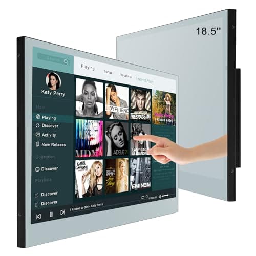 Image of Soulaca 18.5inch Smart LED Mirror TV for Bathroom,Full Touchscreen 1080P Waterpoof with Wi-Fi and Bluetooth, Integrated with Speaker Android 14.0 System,M185-TS