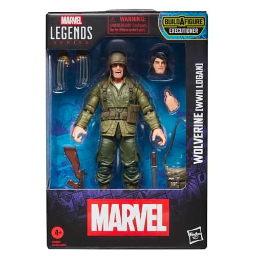 Image of Marvel Legends Series Wolverine (WWII Logan) X-Men Comics Action Figure, Military Green and Brown